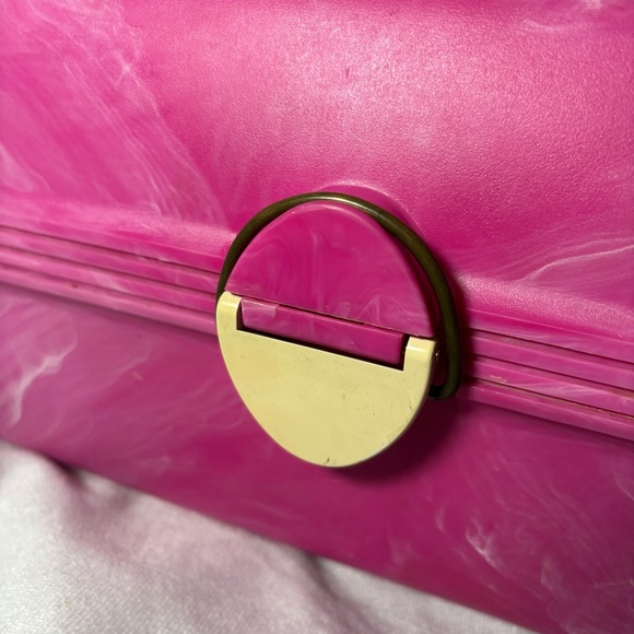 Vintage Caboodles Makeup Case Organizer Pink Marble 90s Y2K Cosmetic Box Mirror - Picture 13 of 13